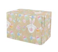 RPLIFE Cheerful Easter Elements Beige Pet Crate Cover with Roll-up Sides, Washable Cover for Dog Crate, Medium