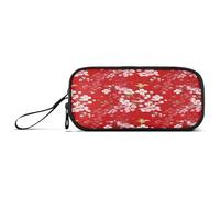 RPLIFE Cherry Blossoms Red Case for Pencils, Divided Pencil Case, Pencil Case Cute