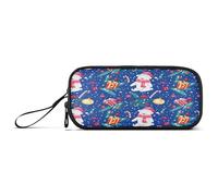 RPLIFE Christmas Cute White Bears Blue Pencil Bag, Nylon Pencil Case, Cute School Supplies