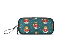 RPLIFE Christmas Nutcracker Green Pen Pouch, Zipper Pencil Pouch, Color Pencil Case