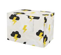 RPLIFE Clouds Lightning White Pet Crate Cover with Roll-up Sides, Washable Crate Cover, X-Large