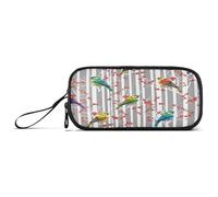 RPLIFE Colorful Birds White Branches Pencil Box Case, High Capacity Pencil Case, Pencil Bag for School