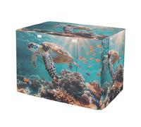 RPLIFE Colorful Coral Sea Turtle Dog Crate Covers Fixed Buckle at Bottom (S-XL) Pet Cage Cover with Openings, Large