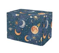 RPLIFE Colorful Stars Moons Planets Blue Pet Kennel Cover with Mesh Windows, Washable Dog Create Cover, X-Large