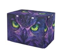 RPLIFE Cool Owl Purple Pet Cage Cover with Mesh Windows, Wind-Resistant Water-Resistant Dog Crate Cover, Small