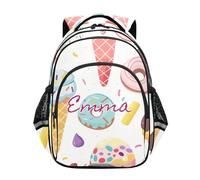 RPLIFE Customized Backpack for Kids Ages 4-14 Personalized Cute Backpacks for Girl, Ice Cream Donut, 15 inches, Traditional Backpacks
