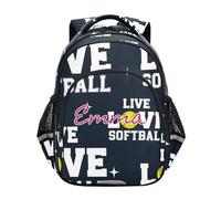 RPLIFE Customized Kids Backpack for School Ages 6-12 Personalized Cool Boy Backpacks, Live Love Softball, 15 inches, Traditional Backpacks