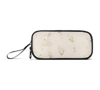 RPLIFE Cute Bunnies Beige Pencil Box Case, Big Pencil Case Cute Pencil Bag
