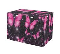 RPLIFE Cute Butterfly Pink Dog Crate Covers (S-XL) Windproof, Breathable Cage Cover for Puppies Training, Large