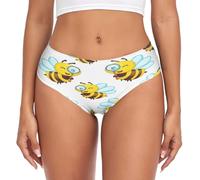 RPLIFE Cute Cartoon Bees Pantie Brief, Breathable Underwear Women Briefs, Soft Stretch Underwear Women, Cute Cartoon Bees, XL