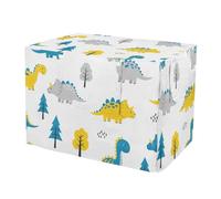 RPLIFE Cute Cartoon Dinosaur White Dog Crate Covers Mesh Window Panels, Covers for Pet Cages, Medium