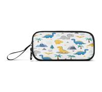 RPLIFE Cute Cartoon Dinosaur White Pencil Pen Case, Pencil Pouch Large Capacity, Divided Pencil Case