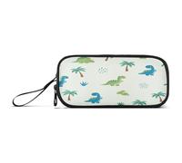 RPLIFE Cute Cartoon Dinosaurs Light Green Basic Pencil Pouch, Pencil Bag Big Aesthetic Pencil Case