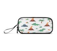 RPLIFE Cute Cartoon Dinosaurs White Pen, Pencil and Marker Cases, Divided Pencil Case, School Pencil Pouch