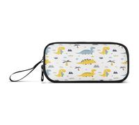 RPLIFE Cute Cartoon Dinosaurs Yellow Pen Bag, Huge Pencil Case, Pencil Pouch College
