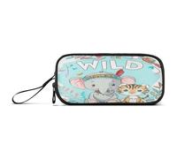 RPLIFE Cute Cartoon Elephant Tiger Marker Cases, Classic Pocket Pencil Case, Pencil Case Boy