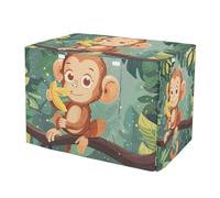 RPLIFE Cute Cartoon Monkey Green Dog Crate Covers (S-XL) Wind-Resistant, Windproof Cage Cover for Puppies Training, Small