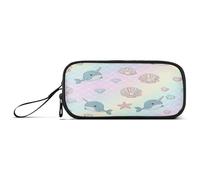 RPLIFE Cute Cartoon Narwhals Pen Box, Large Pencil Cases, Zippered Pencil Pouch