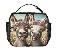 RPLIFE Cute Donkeys Laughing Lunch Bag 11.2 x 3.5 x 9.8 In, Portable Cooler Bag Insulated for School Office Picnic Beach