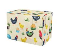 RPLIFE Cute Farm Chickens Yellow Dog Crate Cover S-XL UV-Resistant Pet Cage Cover with Mesh Windows, Reduces Barking, Medium