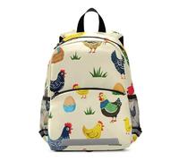 RPLIFE Cute Farm Chickens Yellow Toddler Girl Backpack with Leash, Mini Travel Back Pack Little Kid's Backpacks 3-6 Years, Medium