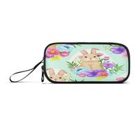 RPLIFE Cute Floral Easter Bunnies Pencil Pouches, Classic Pocket Pencil Case, Cute Pencil Cases