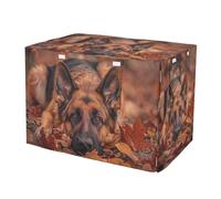 RPLIFE Cute German Shepherd Dog Dog Crate Cover S-XL Breathable Pet Cage Cover with Openings, Reduces Barking, Medium
