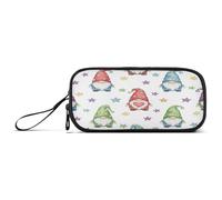 RPLIFE Cute Gnomes Stars White Pencil Boxes, Pencil Pouch with Handle, Pencil Pouch Boy