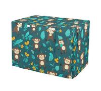 RPLIFE Cute Monkey Green Dog Crate Covers Roll-up Sides (S-XL) Pet Crate Cover with Roll-up Sides, Large