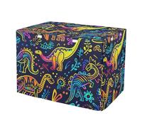 RPLIFE Cute Neon Dinosaur Dog Crate Covers S-XL Breathable Pet Cage Cover with Mesh Windows, Reduces Barking, X-Large