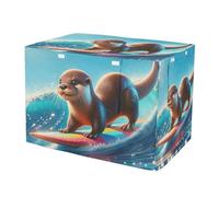 RPLIFE Cute Otter Surfing Funny Dog Crate Covers Breathable, S-XL Windproof Crate Cover for Dog, Small