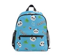RPLIFE Cute Panda Blue Backpack for Toddler Boys Girls, Mini Backpack, Cute Panda Blue, M, Cool Soccer Print Backpacks