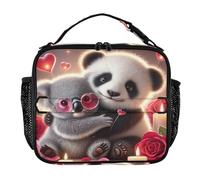 RPLIFE Cute Panda Koala Love Vibes Cooler Lunch Box, Insulated Portable Cooler Bags for Boys Girls Kids School 11.2 x 3.5 x 9.8 in