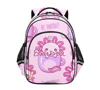 RPLIFE Cute Pink Axolotls Adorable Kids Backpack for School Custom Name Elementary Kids Backpack Ages 6-12, Cute Pink Axolotls Adorable, 15 inches, Traditional Backpacks
