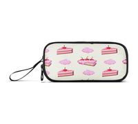 RPLIFE Cute Pink Cake Beige Pencil Boxes, Classic Pocket Pencil Case, Sturdy Pencil Pouch