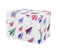 RPLIFE Cute Plane Red White Blue Dog Crate Cover S-XL Water-Resistant Pet Crate Cover with Roll-up Sides, Reduces Barking, Medium