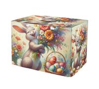 RPLIFE Cute Rabbit Easter Bunny Dog Crate Covers Wind-Resistant, S-XL Water-Resistant Cage Cover for Puppies Training, Large