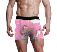 RPLIFE Cute Unicorn Clouds Star Undewear Boxers, Breathable Boxer Underwear Men, Spandex Mens Boxer Briefs, Boxers Big Men, Cute Unicorn Clouds Star, M