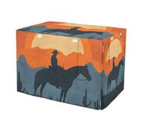 RPLIFE Desert Sunset Cowboy Orange Dog Crate Covers Breathable, S-XL UV-Resistant Crate Cover for Pet Owners, Medium