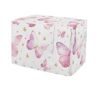 RPLIFE Dog Crate Cover Fixed Buckle at Bottom, Watercolor Butterfly Pink Crate Cover for Dog, Large