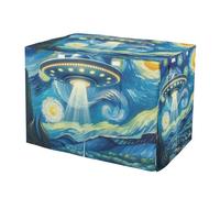 RPLIFE Dog Crate Cover Roll-up Side Panels, UFO Starry Night Cage Cover for Puppies Training, X-Large