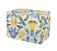 RPLIFE Dog Crate Covers Fixed Buckle at Bottom, Sicilian Lemon White Blue Cage Cover for Puppies Training, Small