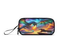 RPLIFE Dragon Tiger Pen, Pencil and Marker Cases, Big Capacity Pencil Case, Zip Pencil Pouches