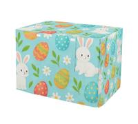 RPLIFE Easter Cute White Bunnies Dog Crate Covers Fixed Buckle at Bottom, Pet Kennel Cover with Mesh Windows, Large