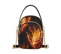 RPLIFE Fiery Dragon Head Flames Black Trendy Crossbody Bags for Women Cell Phone Bags