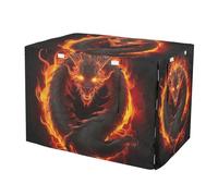 RPLIFE Fire Dragon Flames Dog Crate Covers Roll-up Side Panels, Pet Cage Cover with Openings, Small
