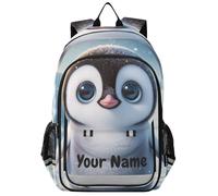 RPLIFE Fire Dragon Red Flames Book Bags for Children, Personalized Name Boys Backpack Primary School, Backpack Boys Large, Cute Big Eyes Penguin, Rozmiar uniwersalny, Traditional Backpacks