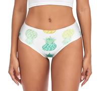 RPLIFE Fresh Pineapple Mix White Wonens Panties, Breathable Underpants Women, Women's Stretch Underwear Panties, Fresh Pineapple Mix White, M