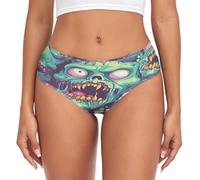 RPLIFE Funny Angry Cat Women’s Panties, Breathable Briefs for Women, Comfort Underwear, Soft Underwear, Zombie Faces Pattern, XL