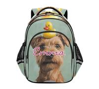 RPLIFE Funny Dog Duck Backpack for Kids Custom Name Kids Backpack Girls Elementary School Ages 6-12, Funny Dog Duck, 17 Inch, Traditional Backpacks